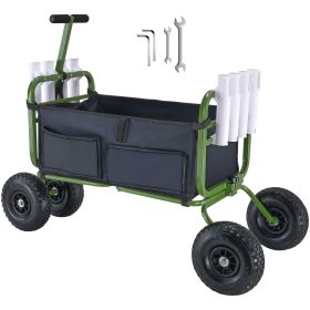 Beach Fishing Cart, 300 lbs Load Capacity, Foldable Fish and Marine Cart with Four 11" Big Wheels Rubber Balloon Tires Beach Fishing Cart, 300 lbs Load Capacity, Foldable Fish and Marine Cart with Four 11" Big Wheels Rubber Balloon Tires